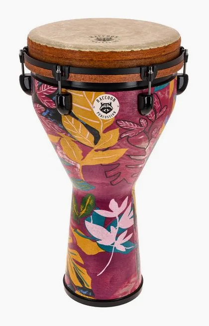 Raccoon 12" Jumbo Djembe - Jungle, dettaglio frontale