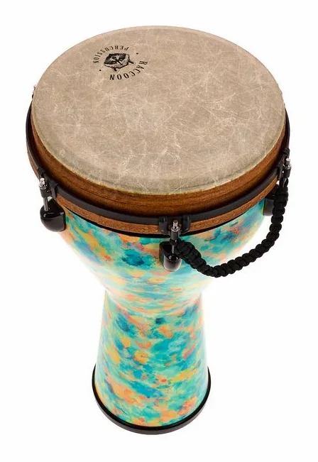 Raccoon 12" Jumbo Djembe - Turquoise, vista dall'alto, photo 3