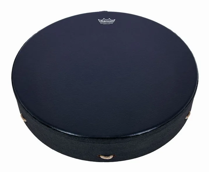 Remo Bahia Buffalo Drum 16"x3,5", di fronte su sfondo neutro