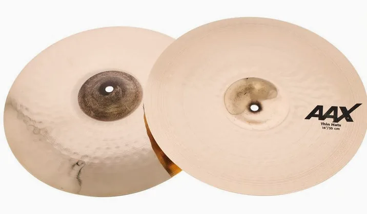 Sabian 14" AAX Thin Hi-Hat, vista di tre quarti, photo 3