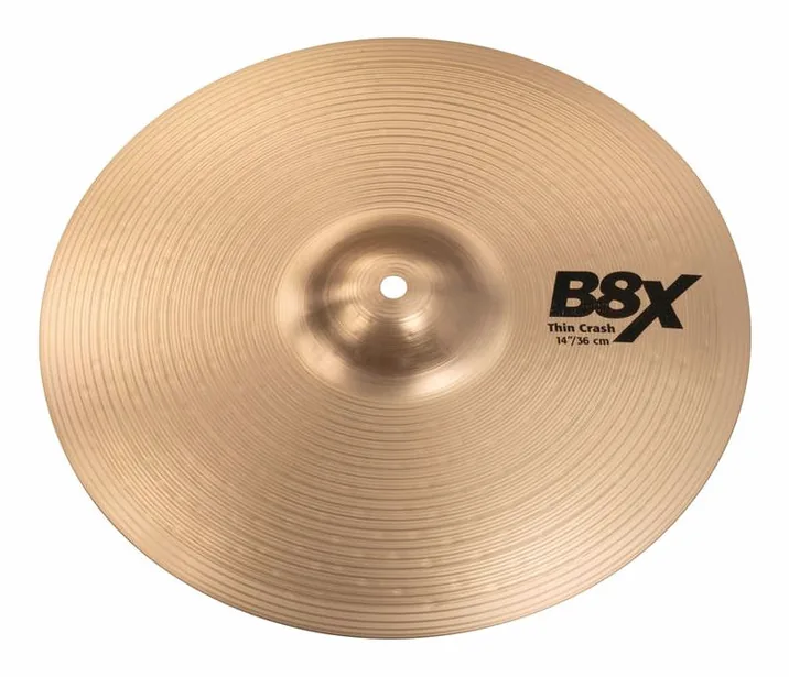 Sabian 14" B8X Thin Crash, di fronte su sfondo neutro