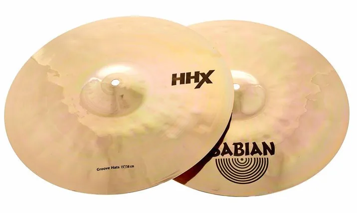 Sabian 15" HHX Groove Hi-Hat, vista di tre quarti, photo 2