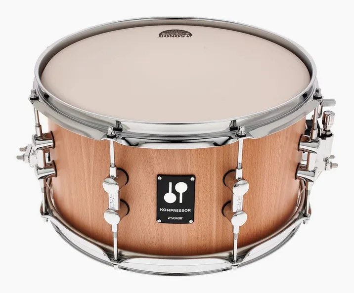 Sonor 13"x07" Kompressor Snare Beech, di fronte su sfondo neutro