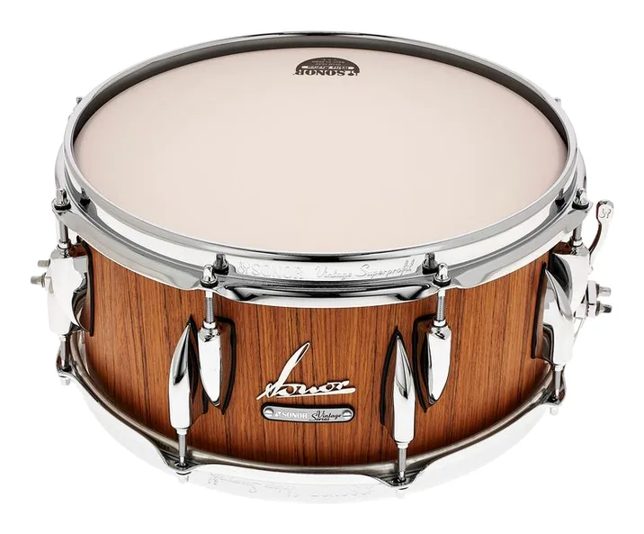 Sonor 13"x6" Vintage Snare Teak, dettaglio frontale