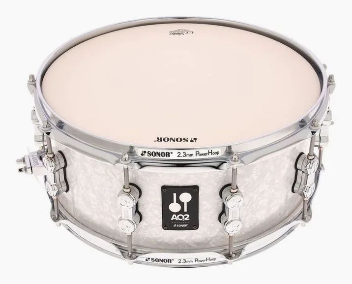 Sonor 14"x06" AQ2 Snare Drum WHP, dettaglio frontale