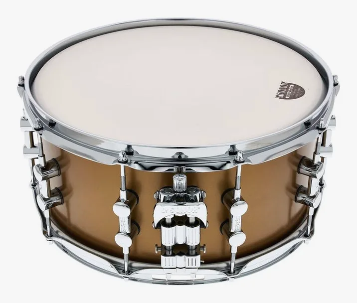 Sonor SQ1 14"x6,5" Snare Satin Gold, vista di lato, photo 3