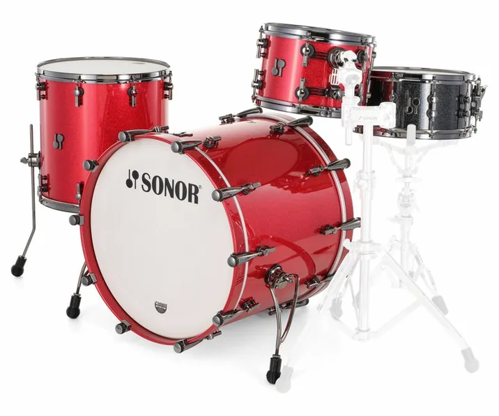 Sonor SQ2 Birch Red Sparkle, dettaglio frontale