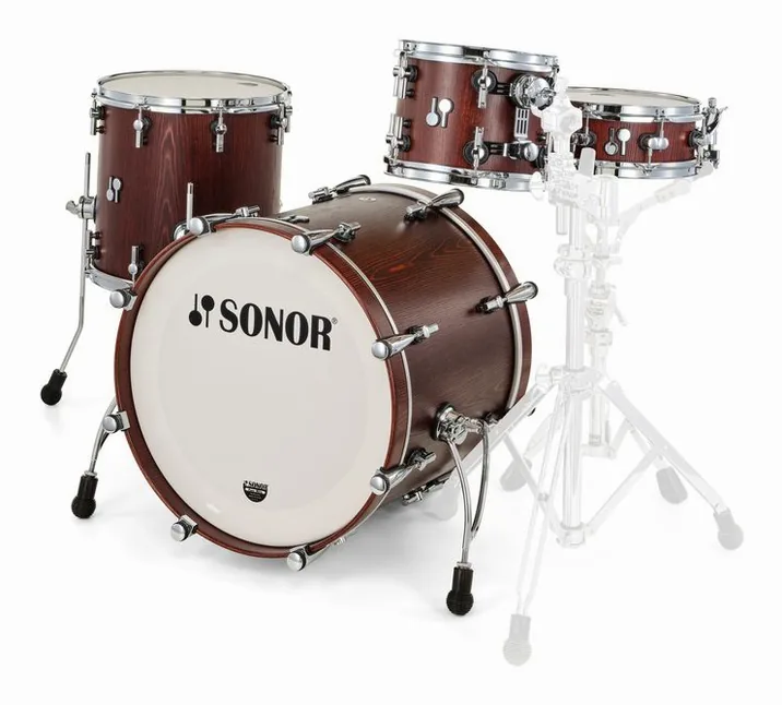 Sonor SQ2 Set Maple 1up1down Walnut, vista frontale