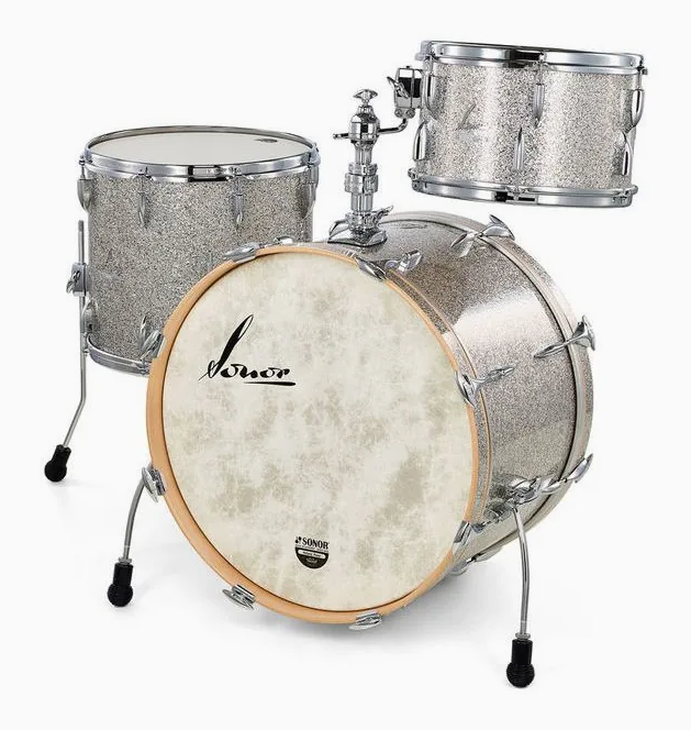 Sonor Vintage Three22 Silver WM, di fronte su sfondo neutro