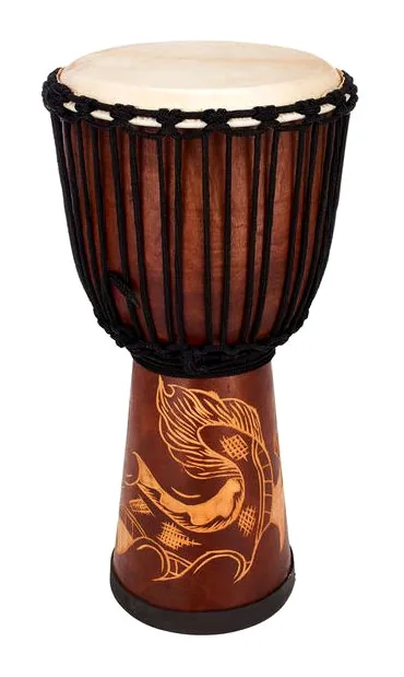 Terre Djembe Carved Dragon 60cm, vista di lato, photo 2