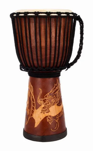 Terre Djembe Carved Dragon 60cm, dettaglio ravvicinato, photo 3