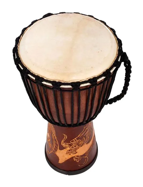 Terre Djembe Carved Dragon 60cm, dettaglio ravvicinato, photo 4