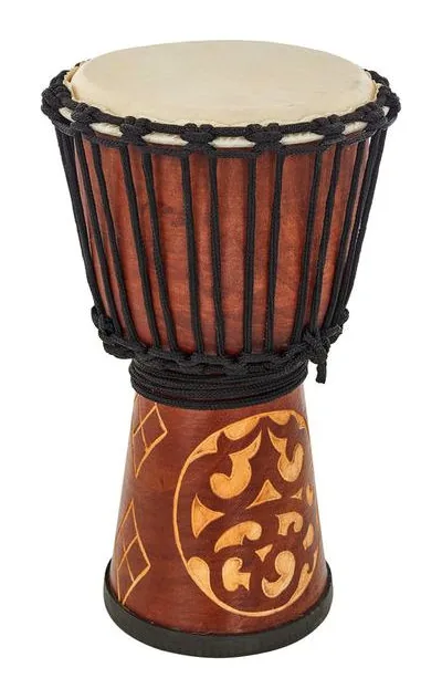 Terre Djembe Carved Ornament 40cm, vista frontale