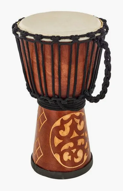 Terre Djembe Carved Ornament 40cm, dettaglio ravvicinato, photo 2