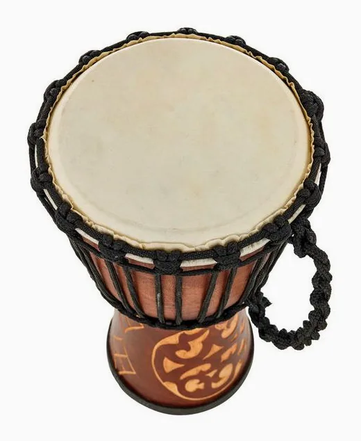 Terre Djembe Carved Ornament 40cm, vista frontale, photo 4