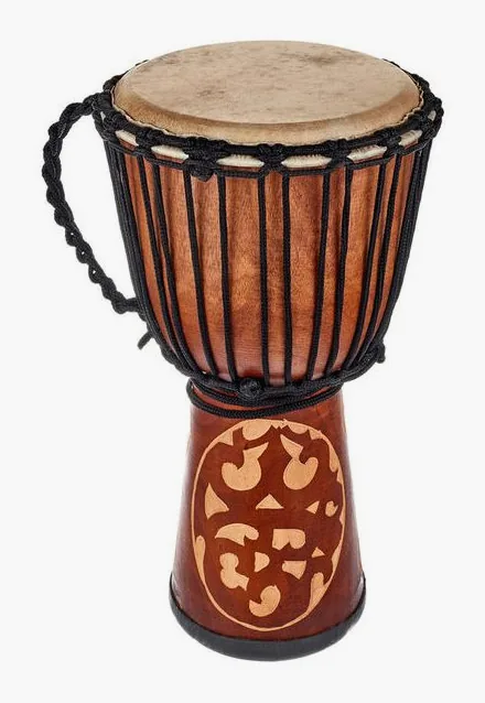 Terre Djembe Carved Ornament 50cm, dettaglio frontale