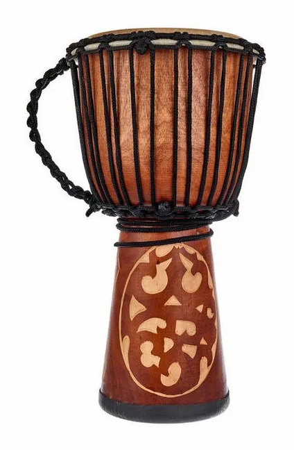 Terre Djembe Carved Ornament 50cm, vista frontale, photo 2