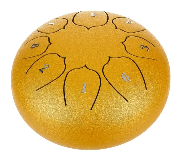 Thomann Tongue Drum 6" gold, su sfondo neutro