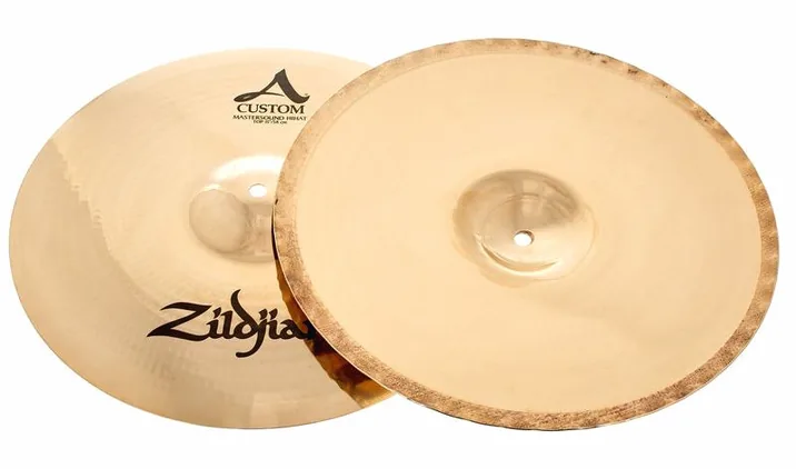 Zildjian 15" A-Custom Mastersound Hi-Ha, su sfondo neutro, photo 3