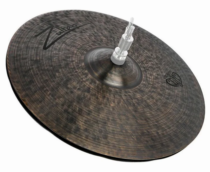Zultan 14" Hi-Hat "dalge" Dark Matter, di fronte su sfondo neutro