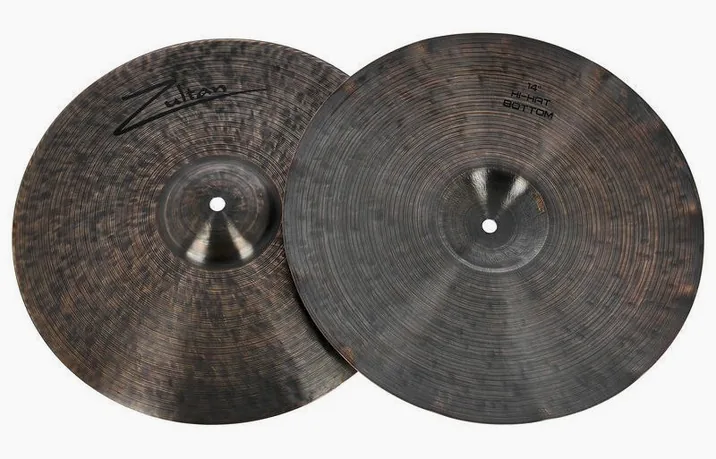 Zultan 14" Hi-Hat "dalge" Dark Matter, vista frontale, photo 3