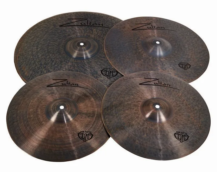 Zultan Dark Matter Cymbal Set, di fronte su sfondo neutro