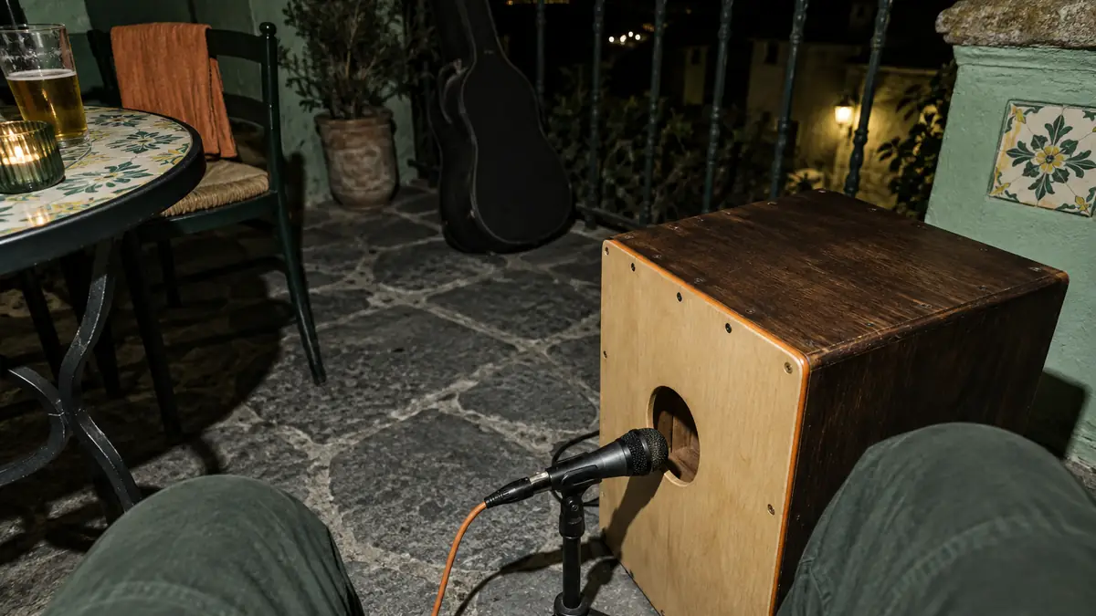 Il cajón nel duo acustico: cordiera, bassi e microfono